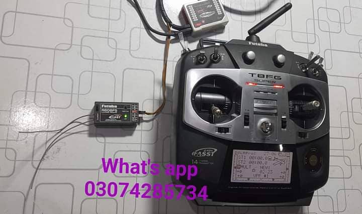 Futaba t8fg 14ch transmitter and futaba receiver with battery 2