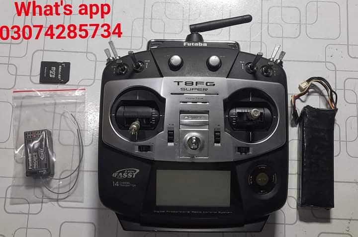 Futaba t8fg 14ch transmitter and futaba receiver with battery 4