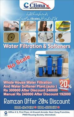 Water filtration and water softening plant.