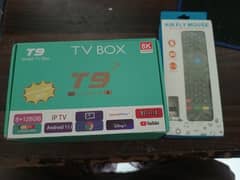 New T9 Android TV box 8gb RAM and 128 GB ROM alongwith Air fly mouse 0