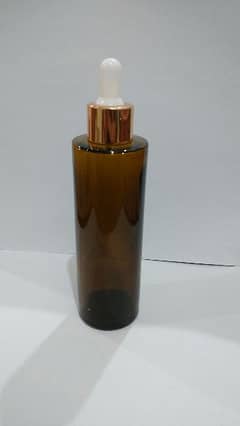 Glass Amber Bottle with Golden Droper 100ml