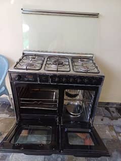 Cooking stove with 5 Burners , Oven and Top glass cover