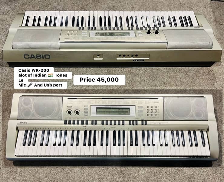Casio WK-200 Keyboard with Indians tones piano Yamaha  Korg Roland 12