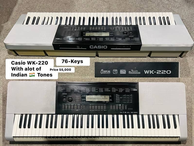 Casio WK-200 Keyboard with Indians tones piano Yamaha  Korg Roland 14