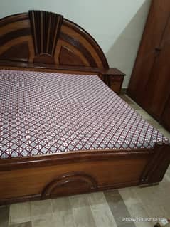 wooden bed and dressing 0