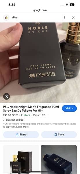 Noble Knight perfume Uk 1