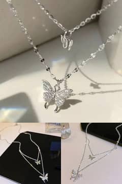 Double Layered Butterfly Necklace