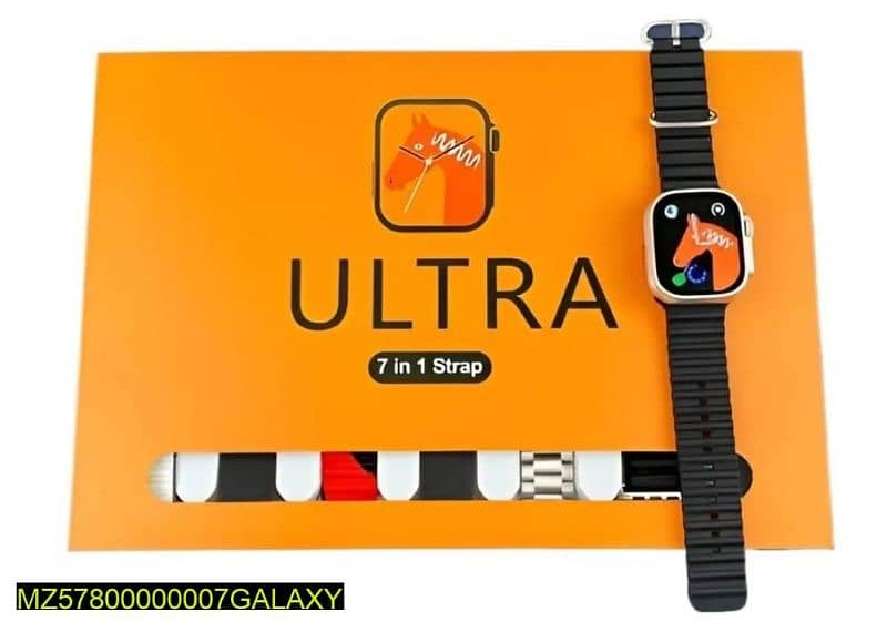 7 in 1 Ultra smart watch with 7 straps and wireless charging 0