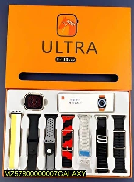 7 in 1 Ultra smart watch with 7 straps and wireless charging 2