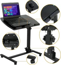 Folding Multi-Adjustable Rolling Laptop Desk - 360° Swivel