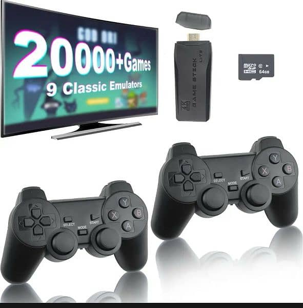 M8 Game Stick Lite 4k With 2 Wireless Controller 20,000+Games 1