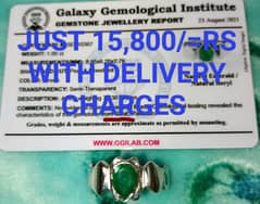 NATURAL"ZAMRUD"EMERALD COMBO MEN AND WOMEN RING WITH LAB CERTIFICATE