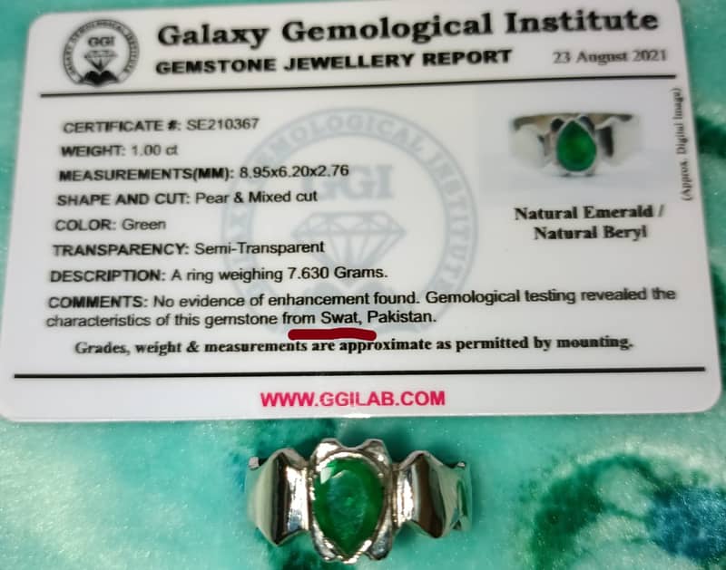 NATURAL"ZAMRUD"EMERALD COMBO MEN AND WOMEN RING WITH LAB CERTIFICATE 5