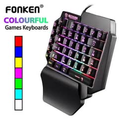 latest F6, 39 keys one handed Gaming keyboard with colorful backlightl