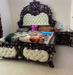 used designer shesha bed set dressing side table for sale m