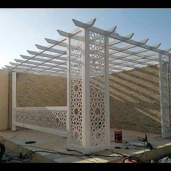 Car parking shade in fiber, iron and steel 6
