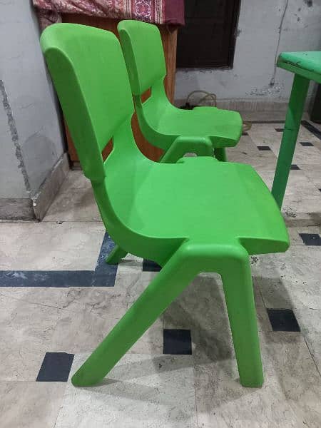 Kids Unbreakable Fibre chairs (2 pieces) and table set 2