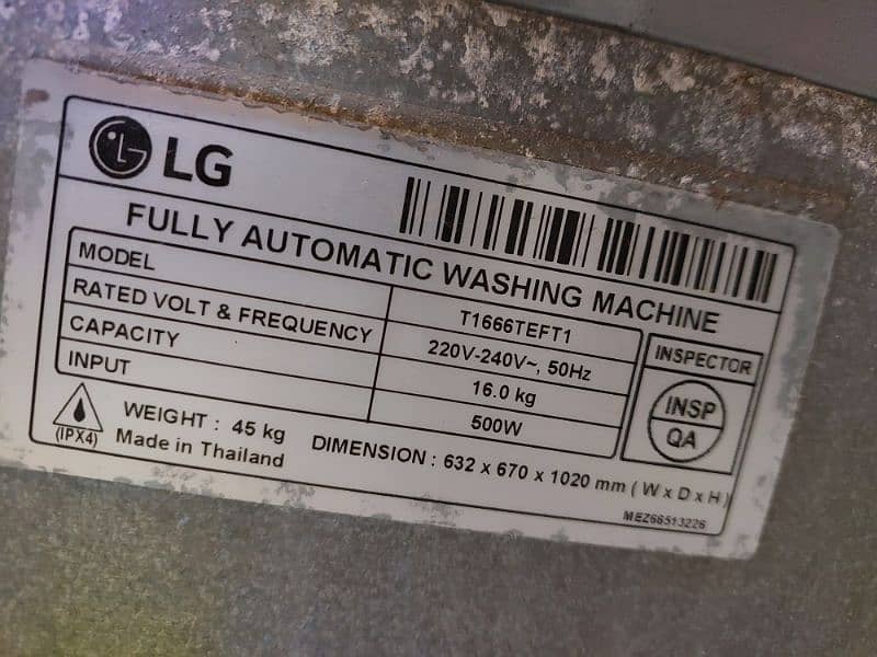 L. G washing machine 16KG Turbo Drum Fully Automatic 3