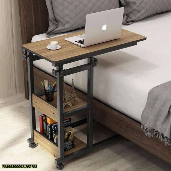 Wooden adjustable laptop side table for sofa and bed deliveralPakistan 0