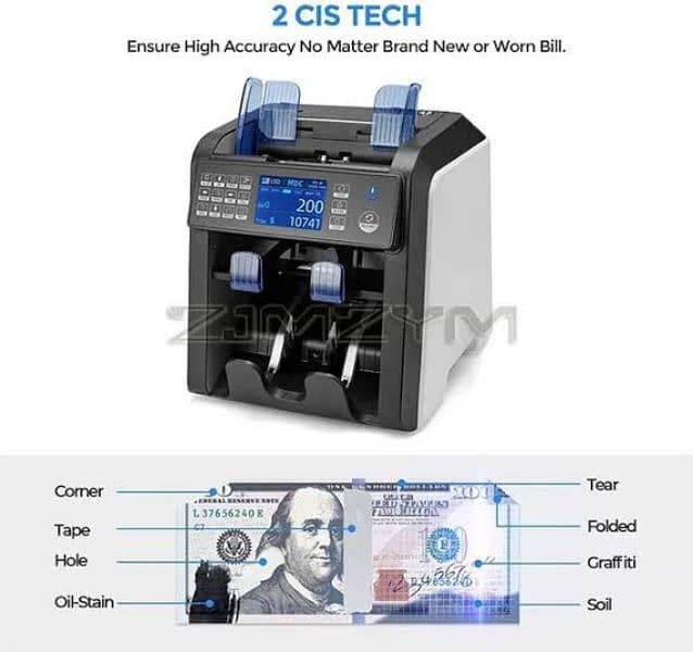 cash packet currency fake note detector bill counting machine Pakistan 0