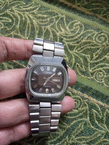 Rare Vintage Soviet USSR Watch Slava quartz TANK whatsapp 03071138819 1