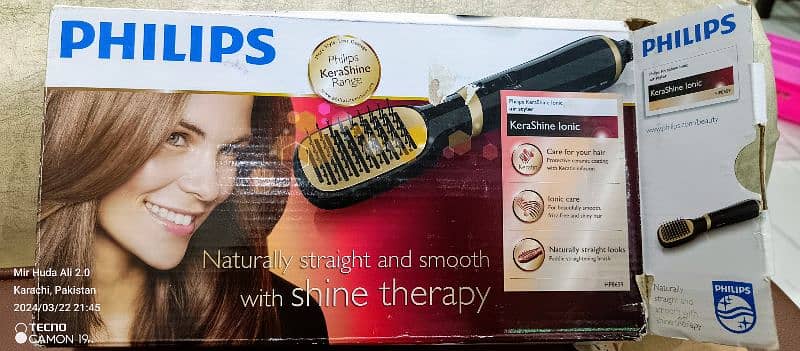 Philips Essential Kera Shine Air Styler Hair Straightener 0