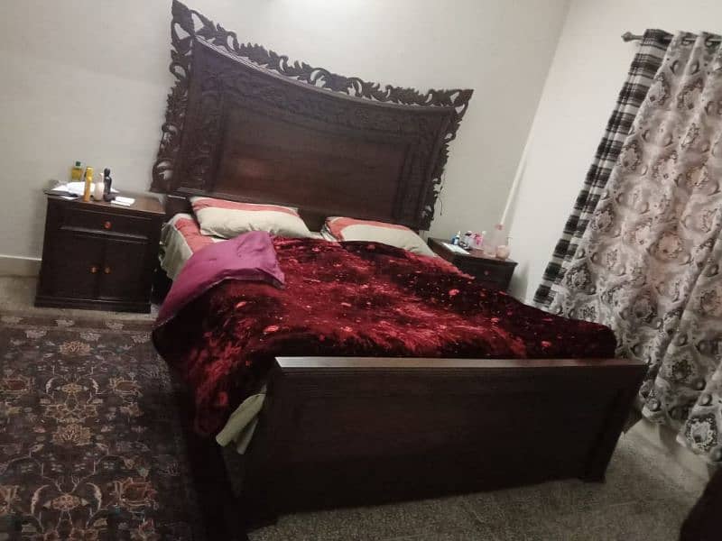Wooden Double Bed For Sale 1