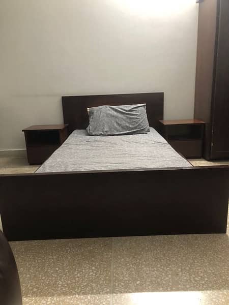 single Bed Wooden alongwith orthogel mattress 0