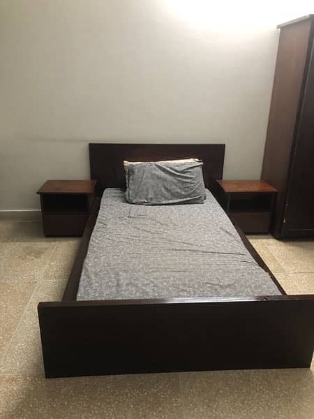 single Bed Wooden alongwith orthogel mattress 1