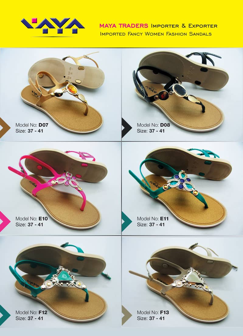 Imported Fancy Women Fashion Sandals - sizes 37 to 41 - 2 colors 1
