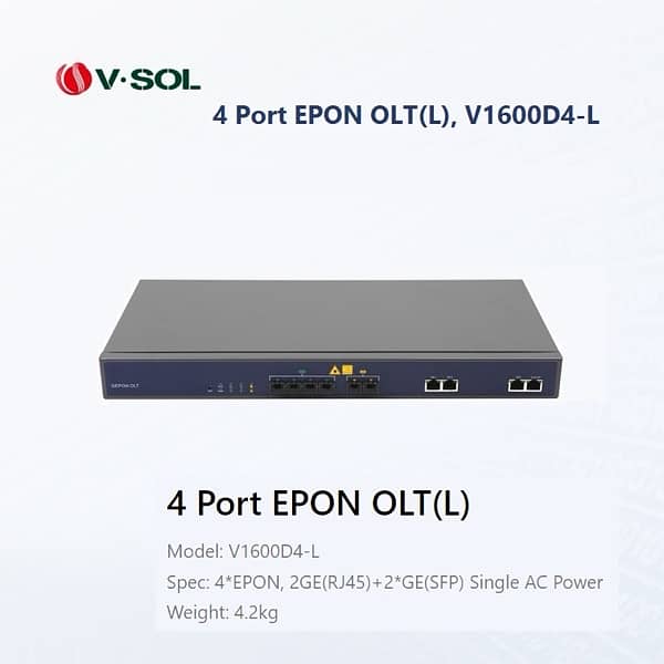 VSOL 4 Port EPON OLT(L) V1600D4-L (4 Port 1G) - New Stock 0