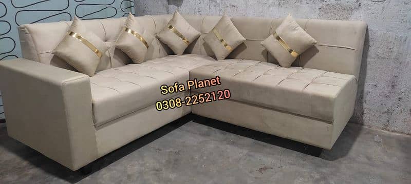 5 seater L shape corner sofa set with 5 cushions complementary 11