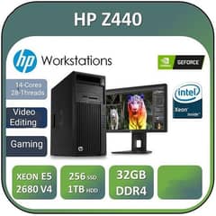 Hp Z440 Xeon E5 2680 v4 (14-Cores 28-Theards) 32-GB DDR4, 1TB & 256GB