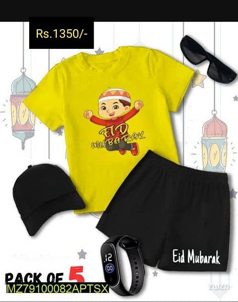 kids Eid Mubarak Cottton Suit 5