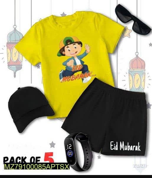 kids Eid Mubarak Cottton Suit 6