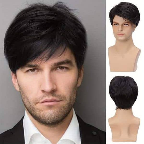 Men original hair cap wig (0'3'0'6'0'6'9'7'0'0'9) 6
