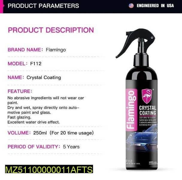 1 Pc Gloss Shine Liquid Car Polish Spray, 250ml 1