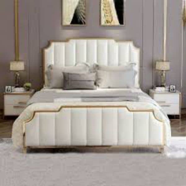 bed, complete bedset, poshish bed, wooden bed, smart bed 1