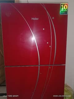 Glass doors HRF-306 HAIER refrigerator red colour. . 03195011169