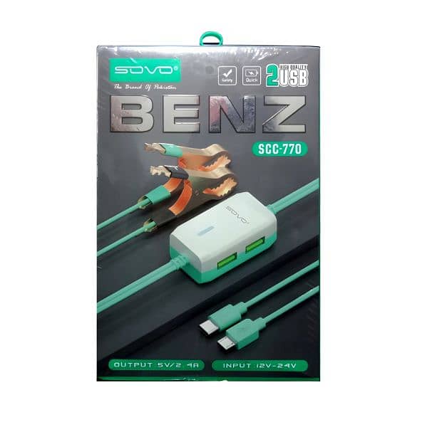 SOVO Benz SCC-770 High-Quality, Super Durable Clip Charger With Dua 1