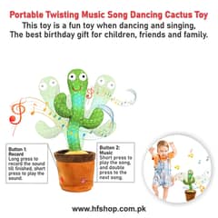 Portable Twisting Music Song Dancing Cactus Toy
