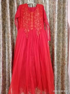 Red maxi with heavy flare