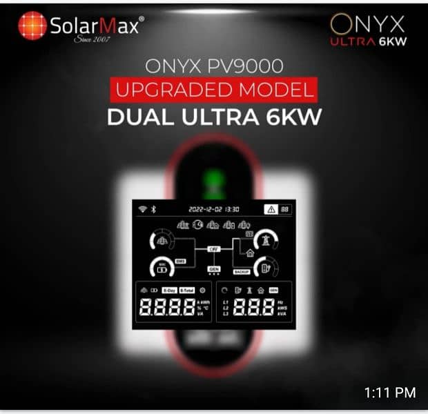 SolarMax - onyx pv9000 ultra ip65 , 6kw hybrid solar inverter 0