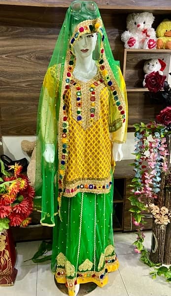 Bridal Dress | Wedding Dress |  Mehndi Lehnga | Designer Bridal maxi* 8