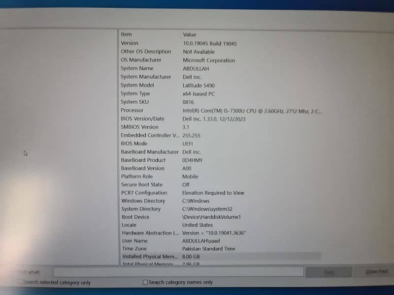 Dell latitude 5490 core i5 7th gen 2.6GHz 8gb ram 1
