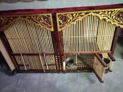 Double portion wooden cage