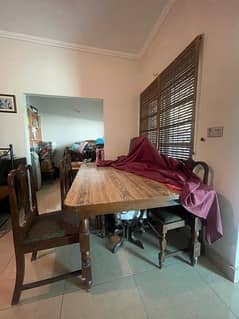 Solid Wooden dinning table with 8 solid chairs 0