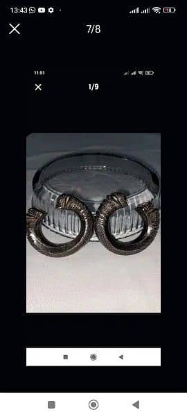 Pair of Antique rings of giant buddha statue  of pure silver (Chandi) 1