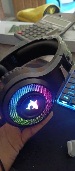 F2 Gaming Headphone with active noise cancellation Rgb lights headphon 0