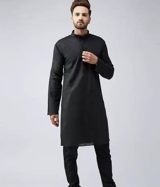 2 pcs men sititchedd cotton plain kurta pajma 1